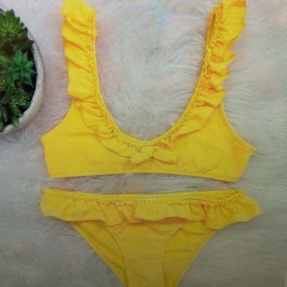 Yellow Ruffled Bikini Set - Picture 1 of 3